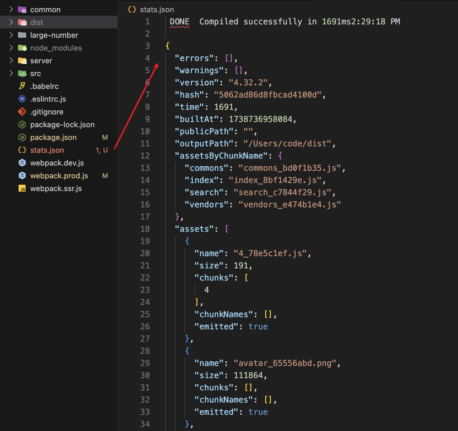webpack stats json